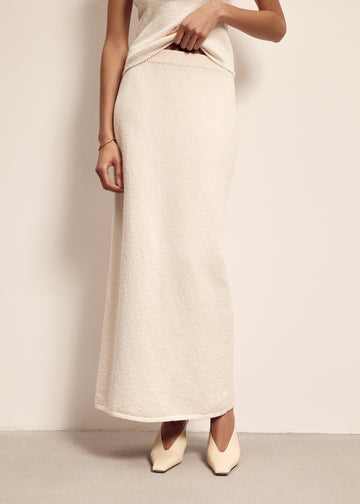 ROMEE boucle knit skirt, milk
