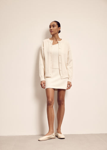 ROMEE textured knit cardigan, milk
