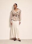 TEONA cropped trench coat, beige