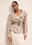 TEONA cropped trench coat, beige