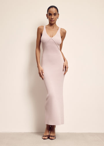 SIA ribbed dress, dusty pink