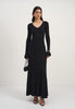 NORA long sleeve dress, black