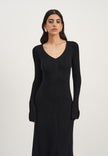 NORA long sleeve dress, black