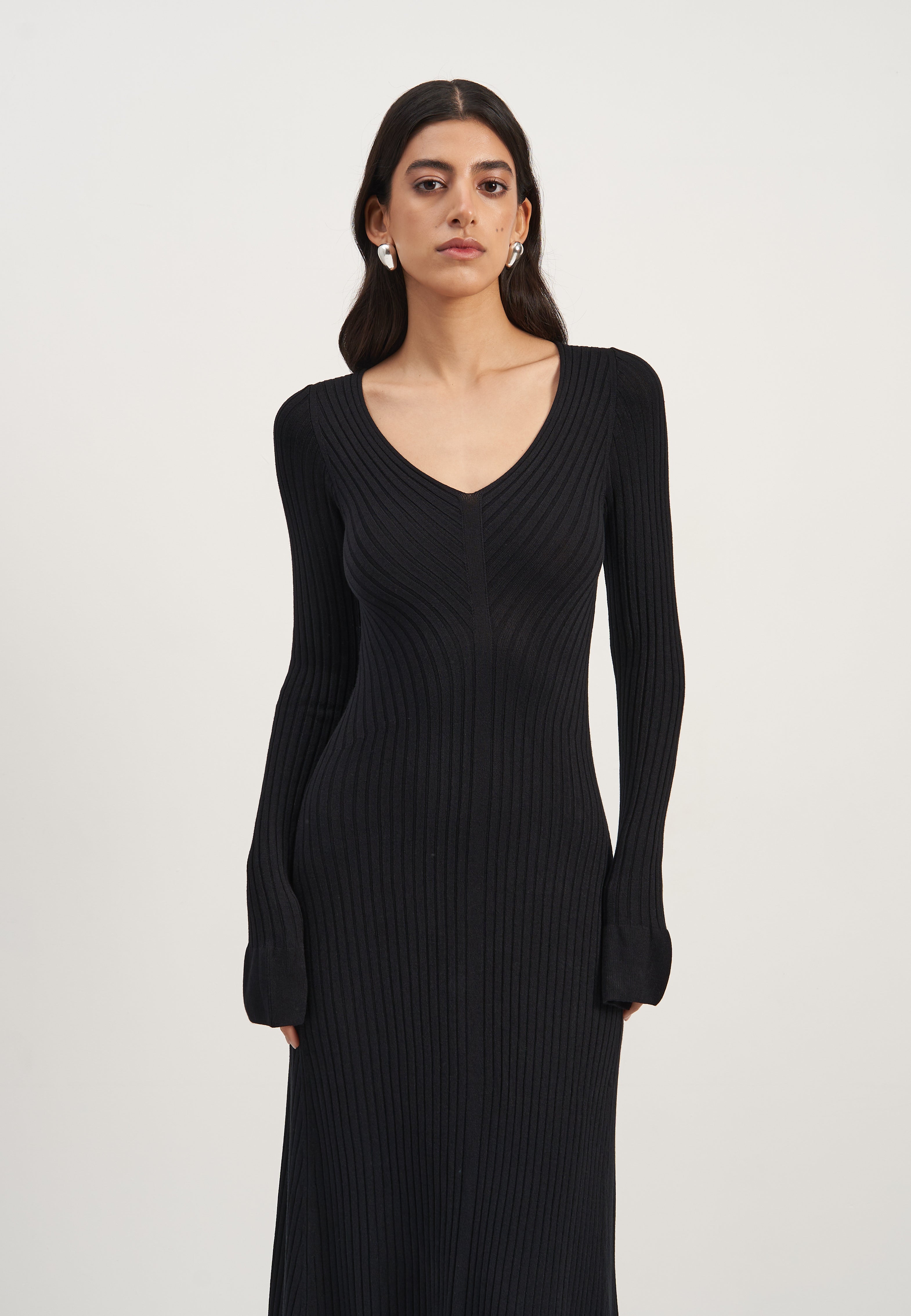 NORA long sleeve dress, black