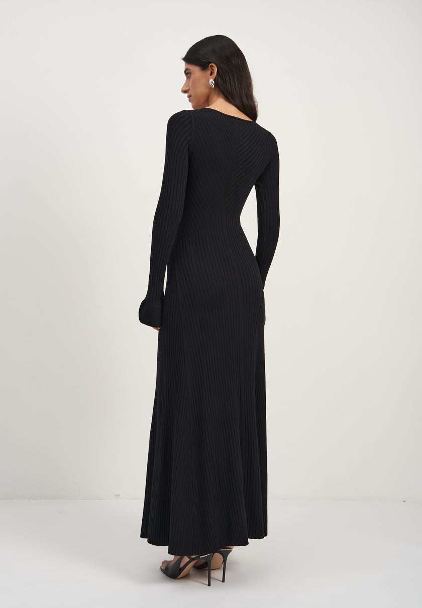 NORA long sleeve dress, black