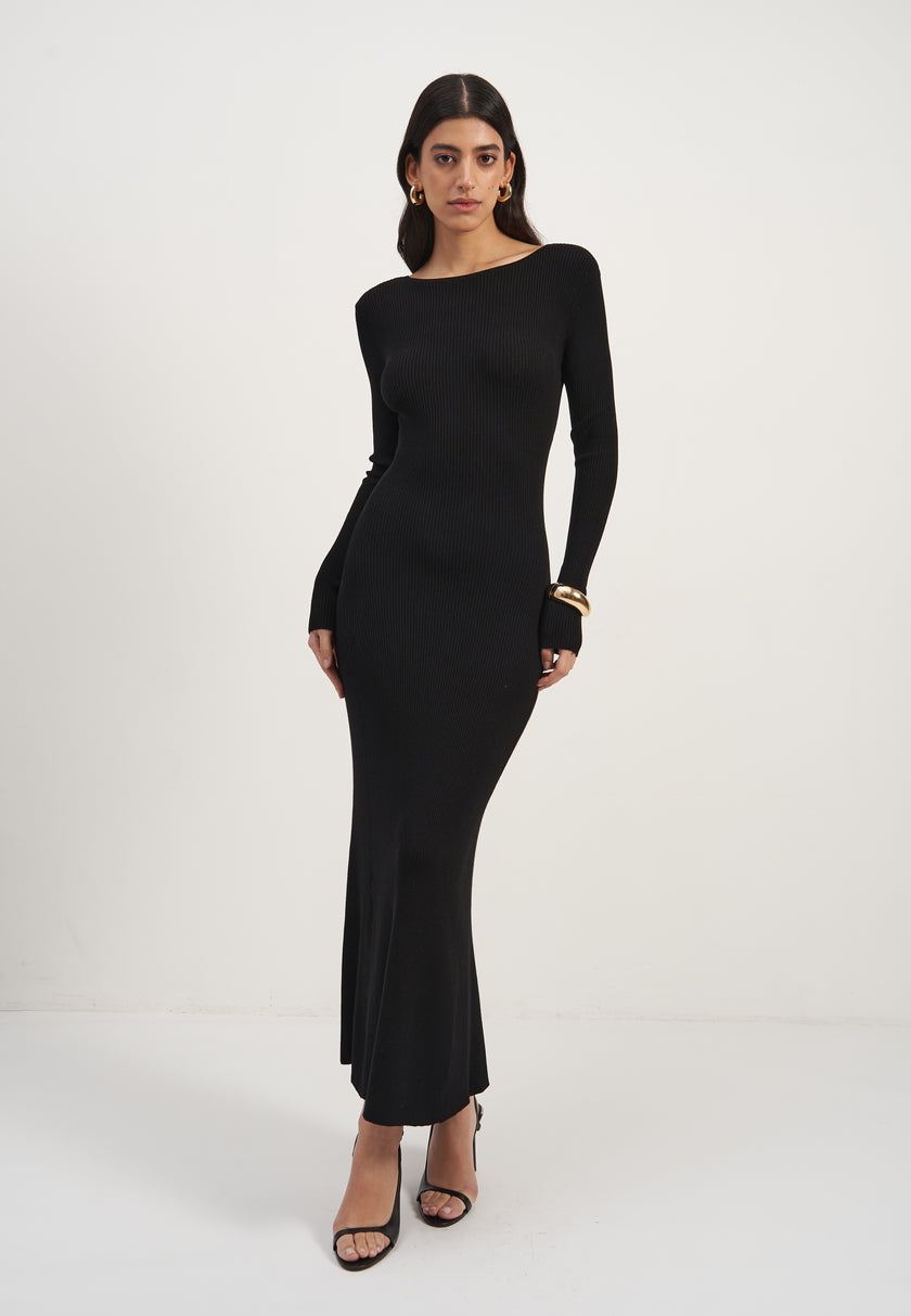 PETRA long sleeve dress, black