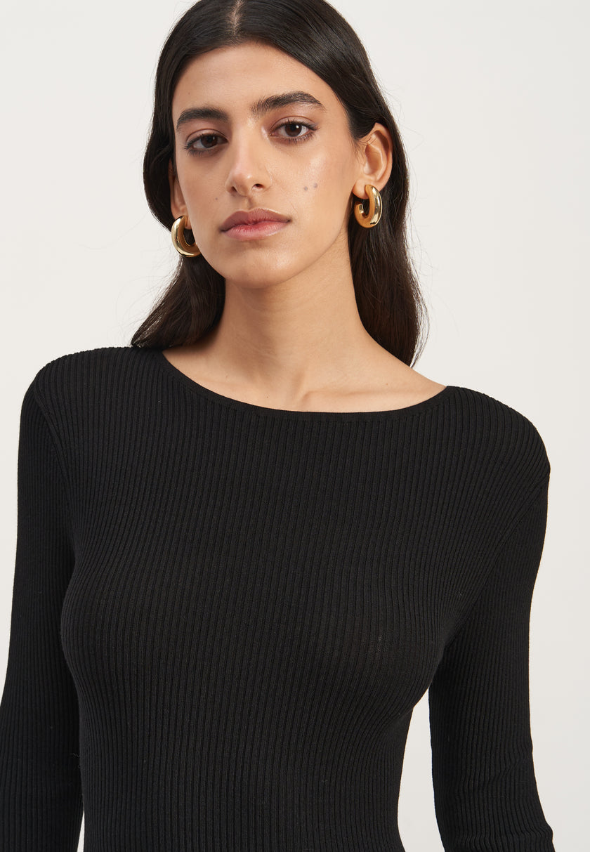 PETRA long sleeve dress, black