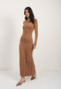 ERIKA dress with long sleeves, caramel