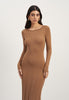 ERIKA dress with long sleeves, caramel