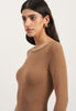 ERIKA dress with long sleeves, caramel