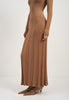 ERIKA dress with long sleeves, caramel
