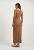 ERIKA dress with long sleeves, caramel