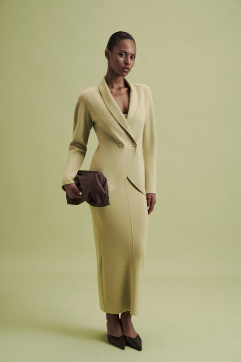 LEO double-breasted jacket, anise