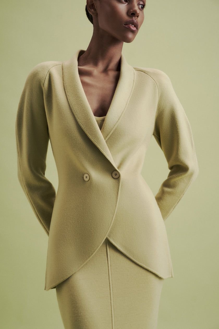 LEO double-breasted jacket, anise