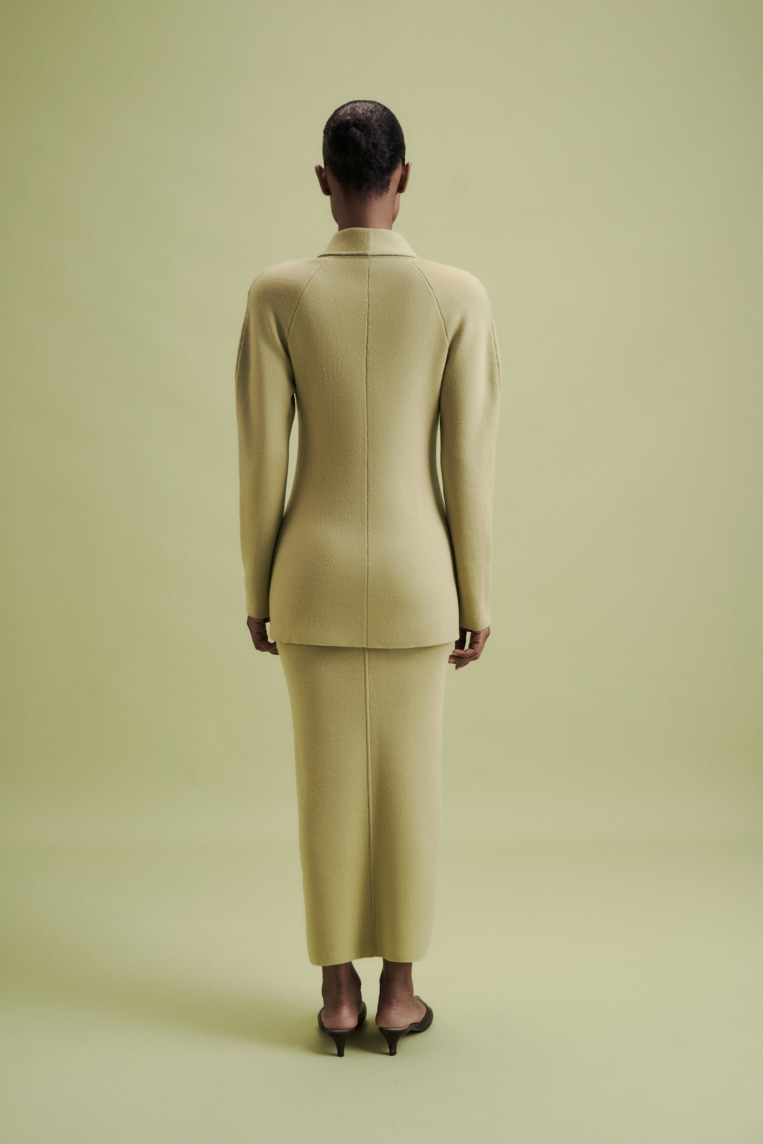 LEO double-breasted jacket, anise