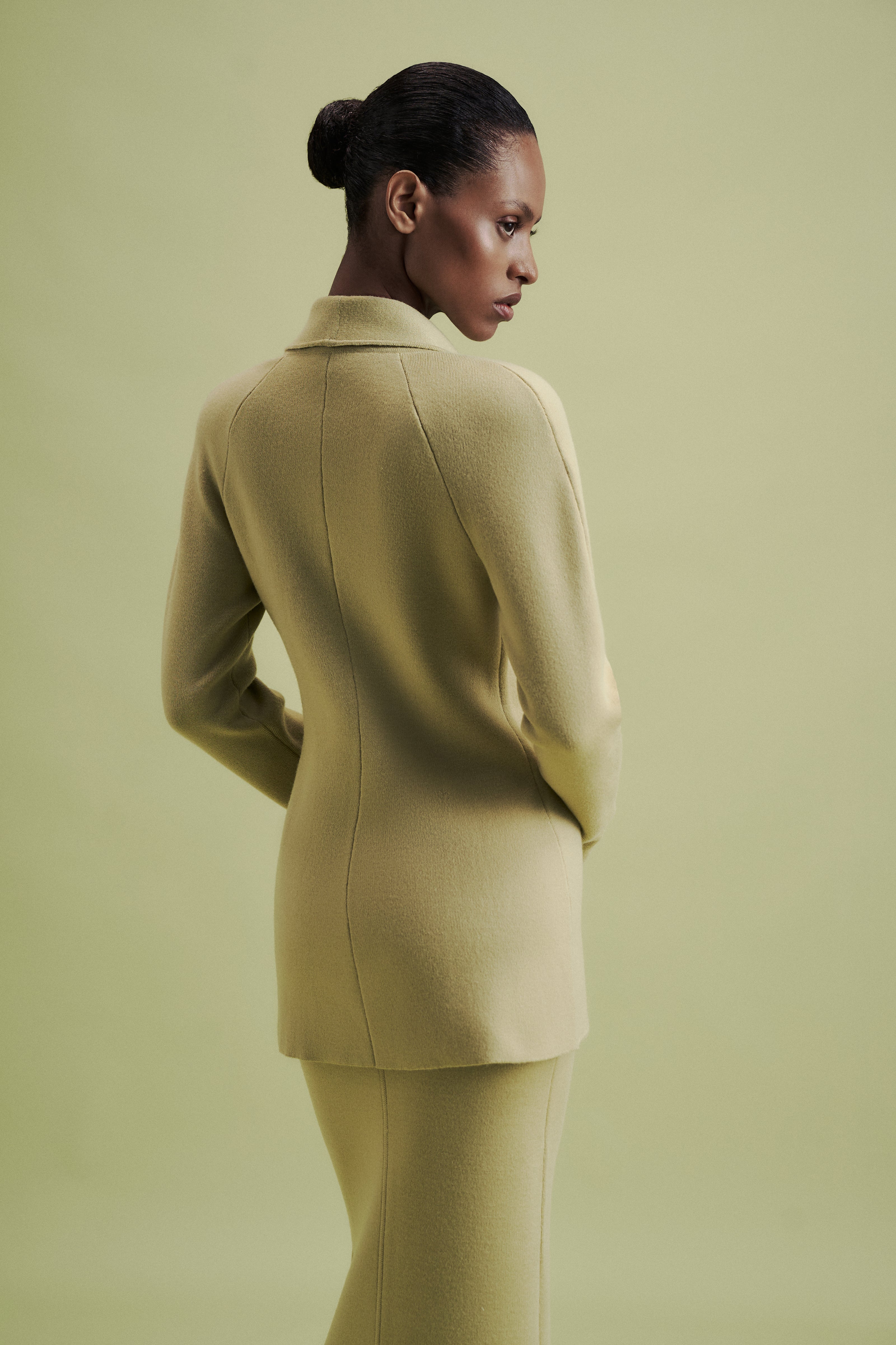 LEO double-breasted jacket, anise