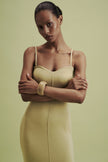 LEO dress in merino wool, anise