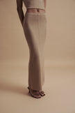 LEO fitted skirt in merino wool, beige