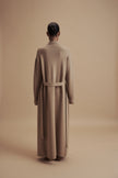 LEO belted coat-cardigan in merino wool, beige