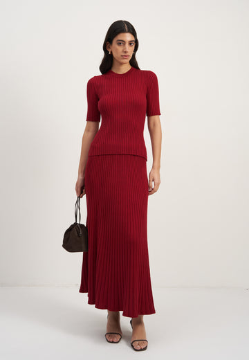 COLETTE jumper with contrast trim, marsala