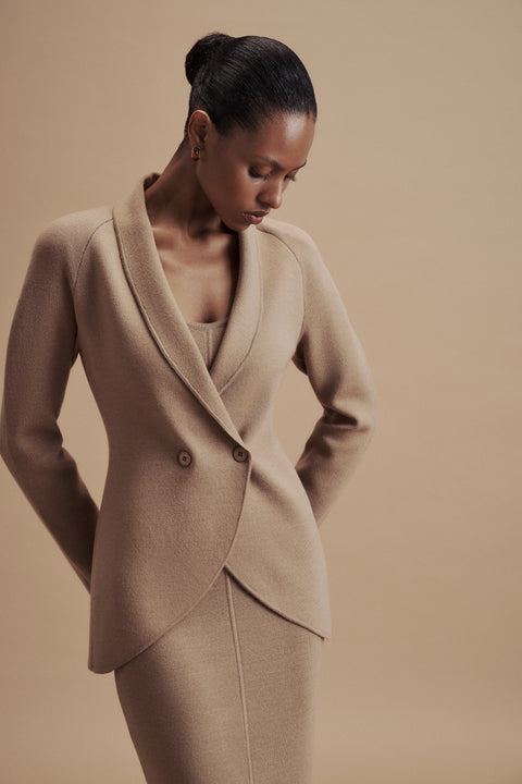LEO double-breasted jacket, beige
