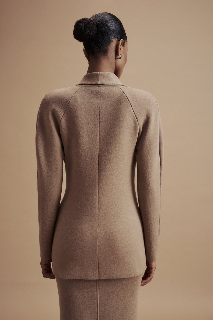 LEO double-breasted jacket, beige