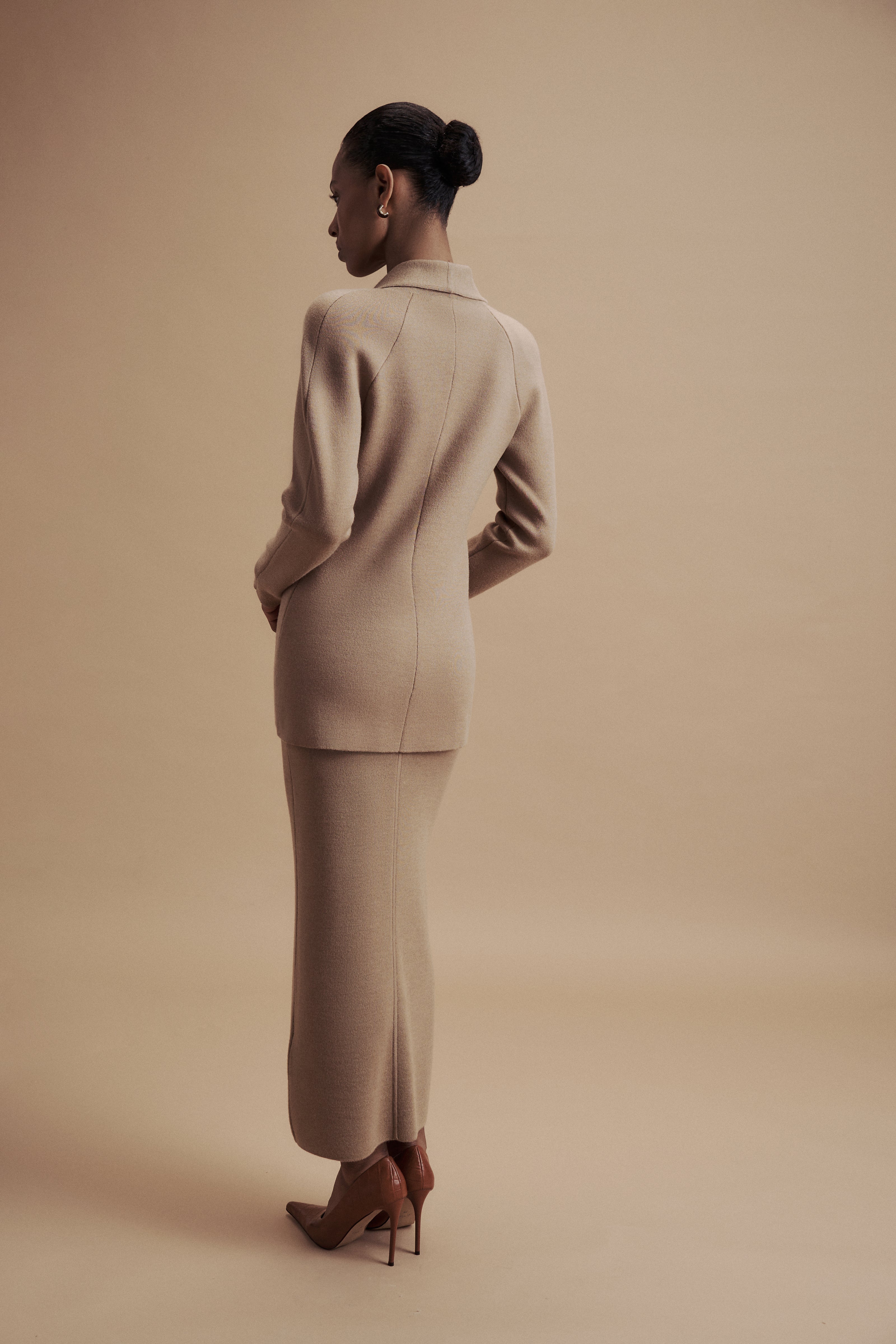 LEO double-breasted jacket, beige