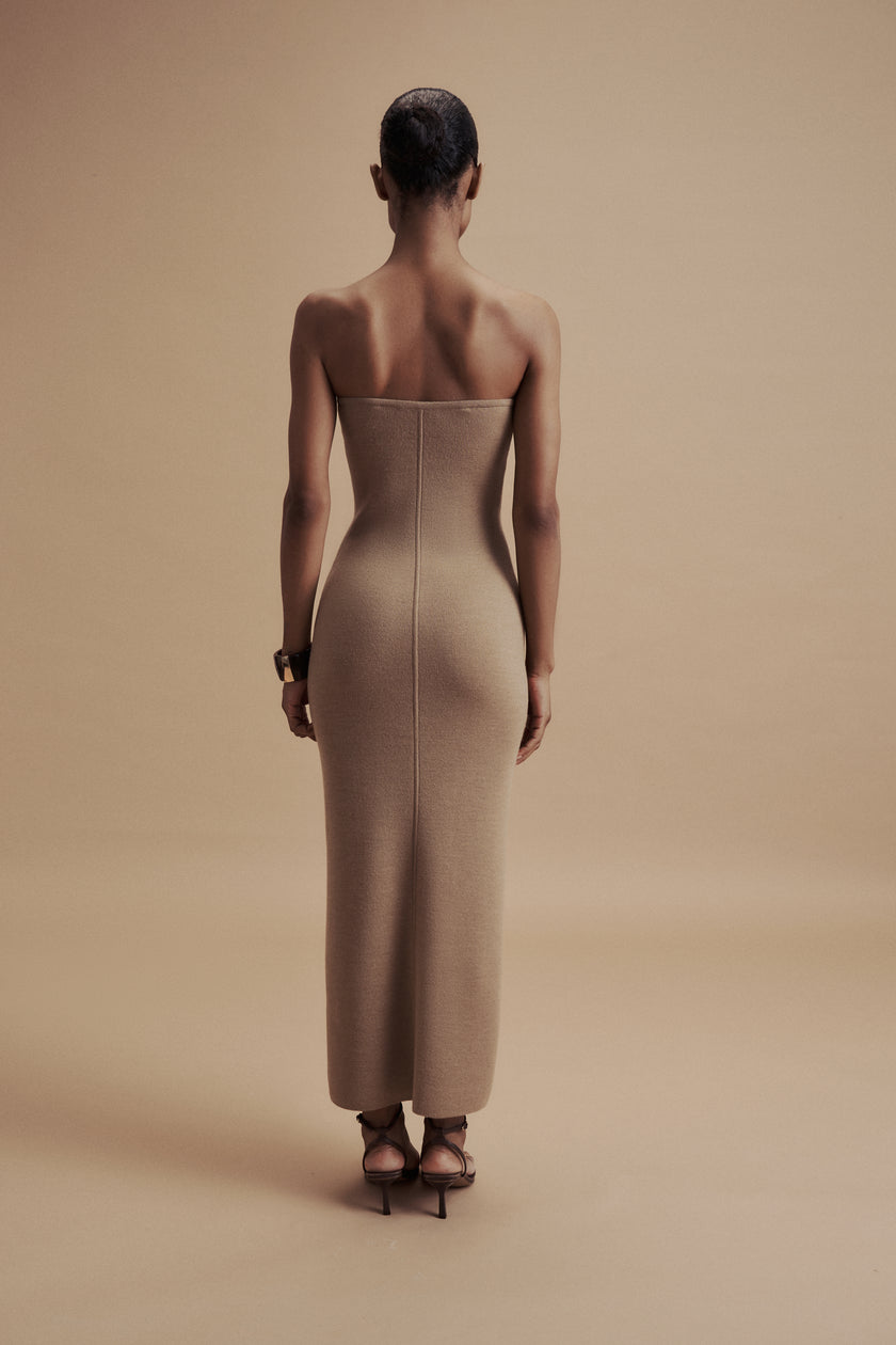 LEO dress in merino wool, beige