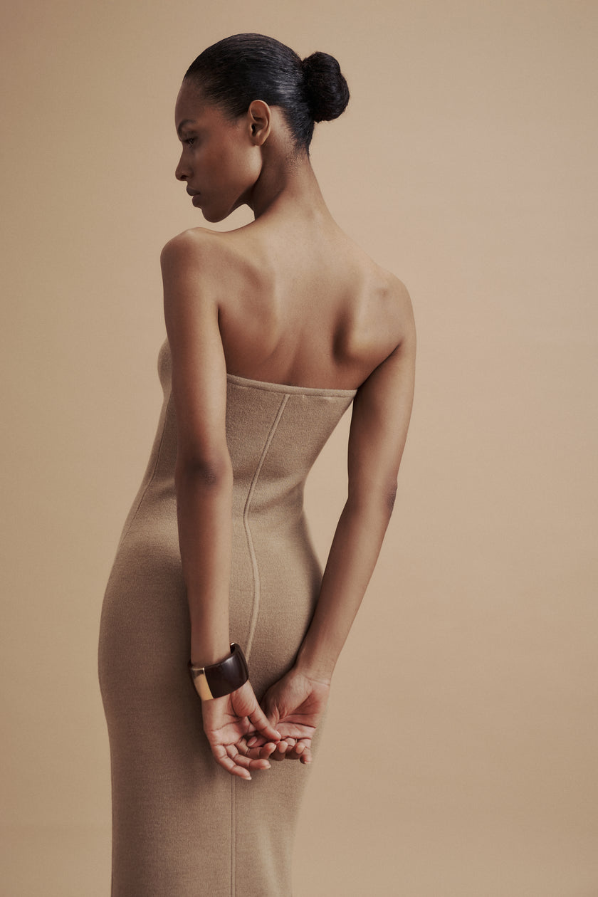 LEO dress in merino wool, beige