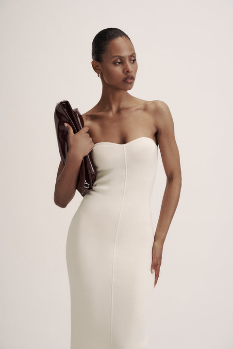 LEO dress in merino wool, milk
