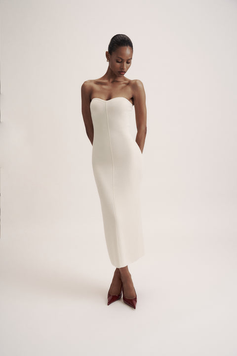 LEO dress in merino wool, milk