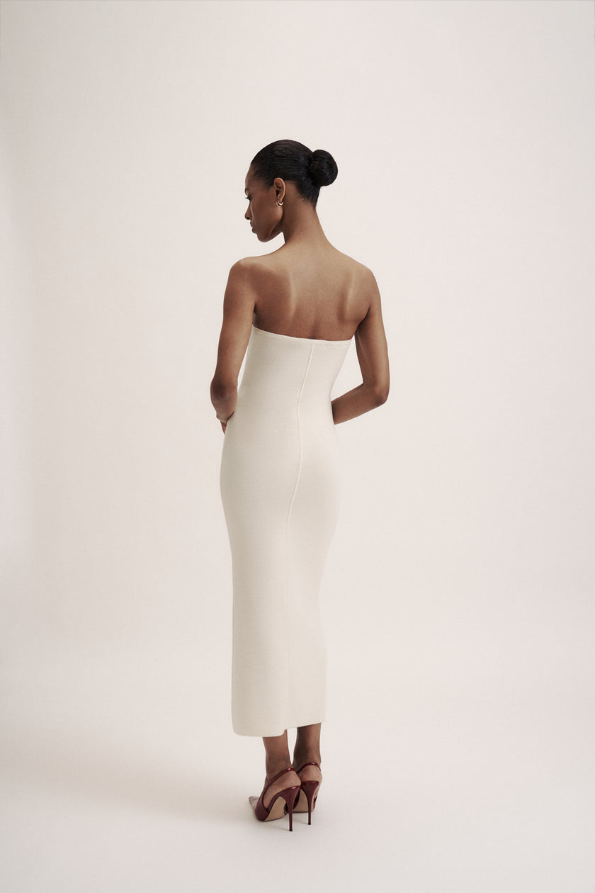 LEO dress in merino wool, milk