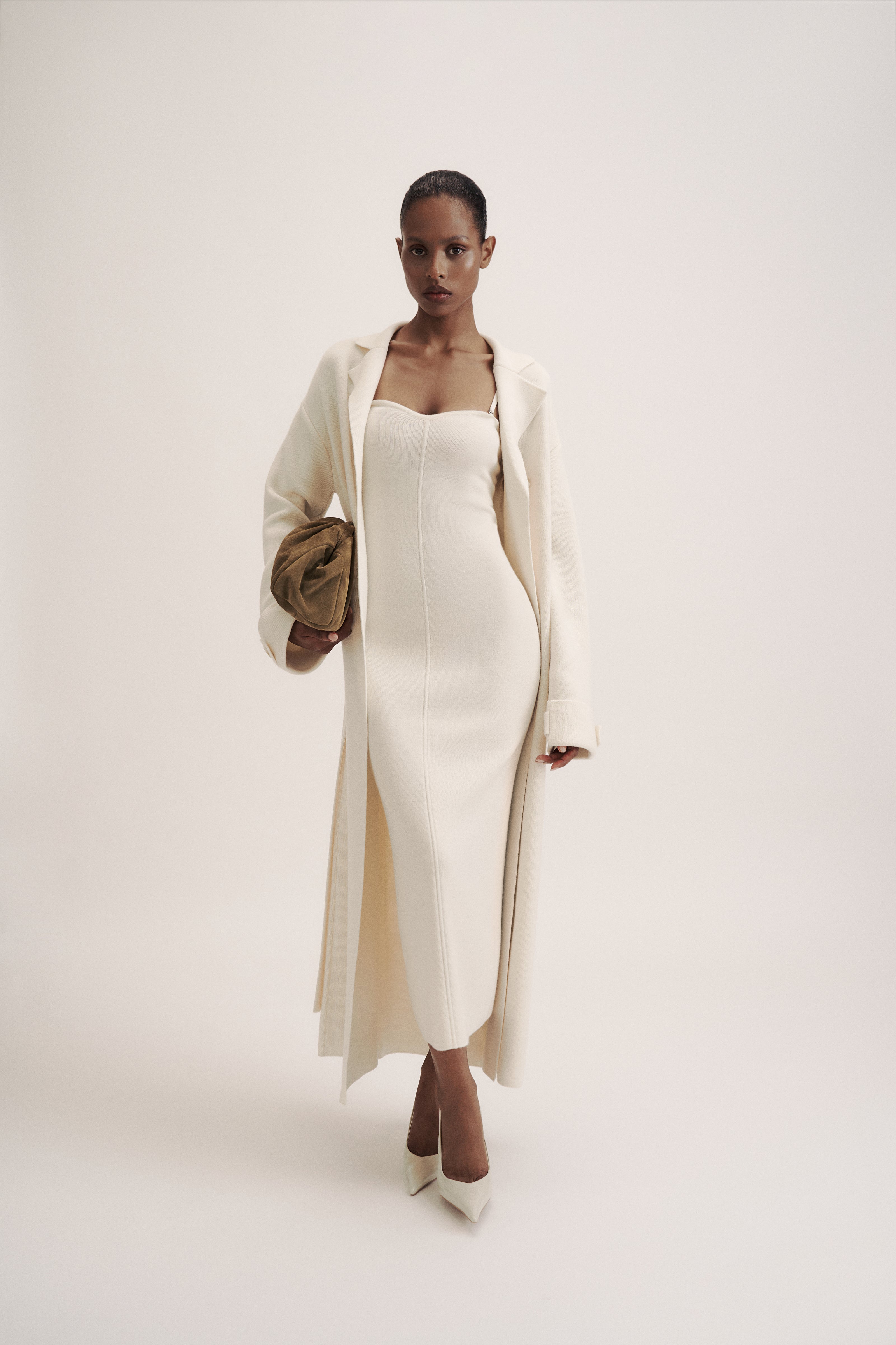 LEO dress in merino wool, milk