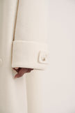 LEO belted coat-cardigan in merino wool, milk
