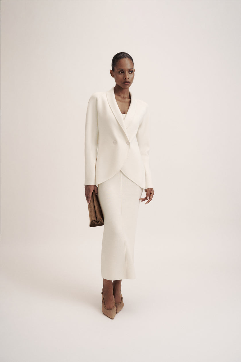 LEO dress in merino wool, milk