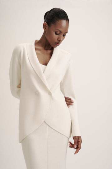 LEO double-breasted jacket, milk