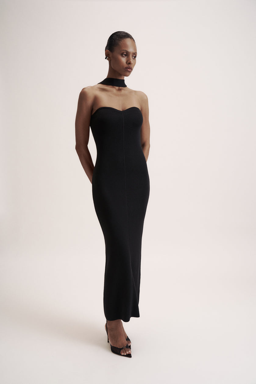 LEO dress in merino wool, black