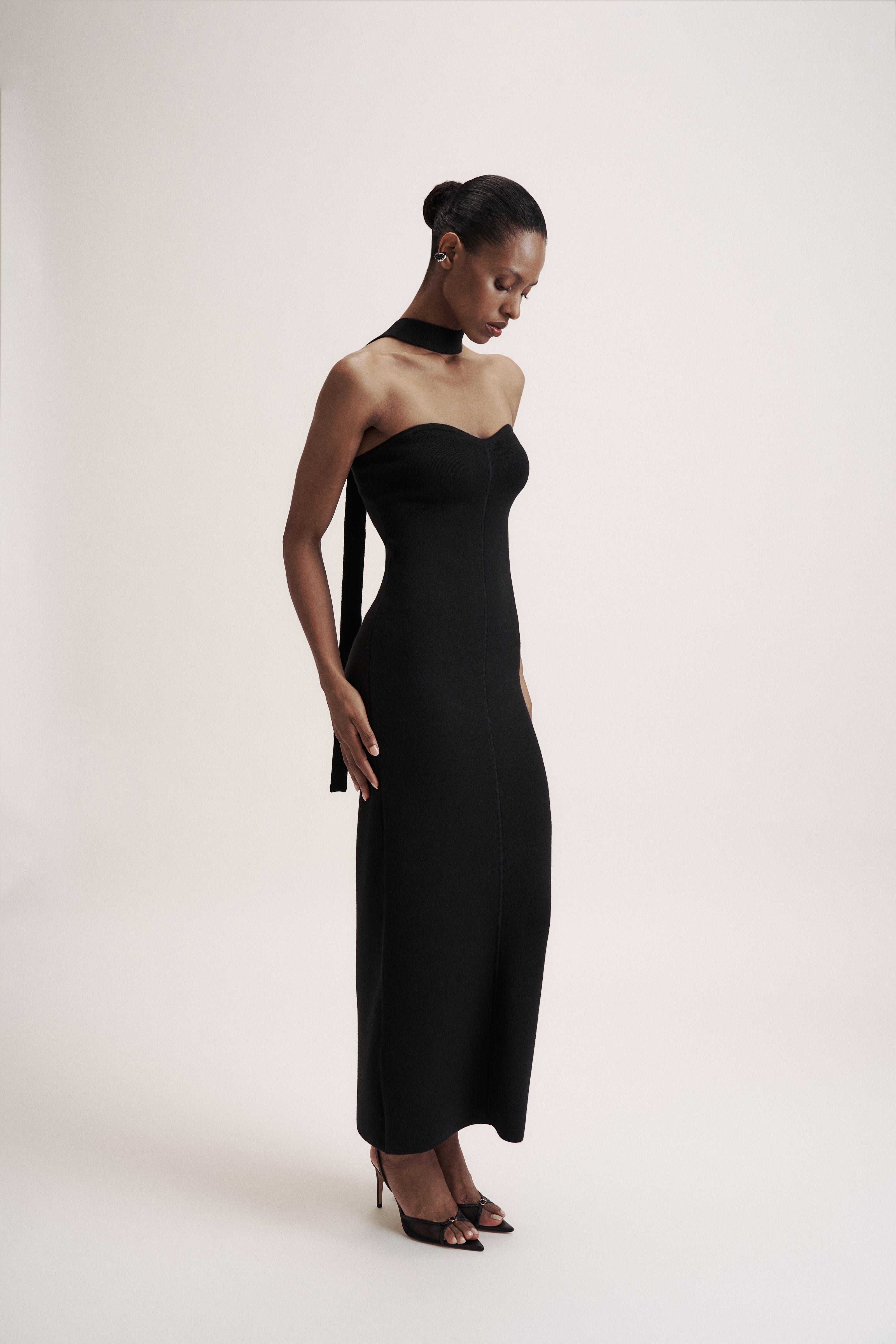 LEO dress in merino wool, black