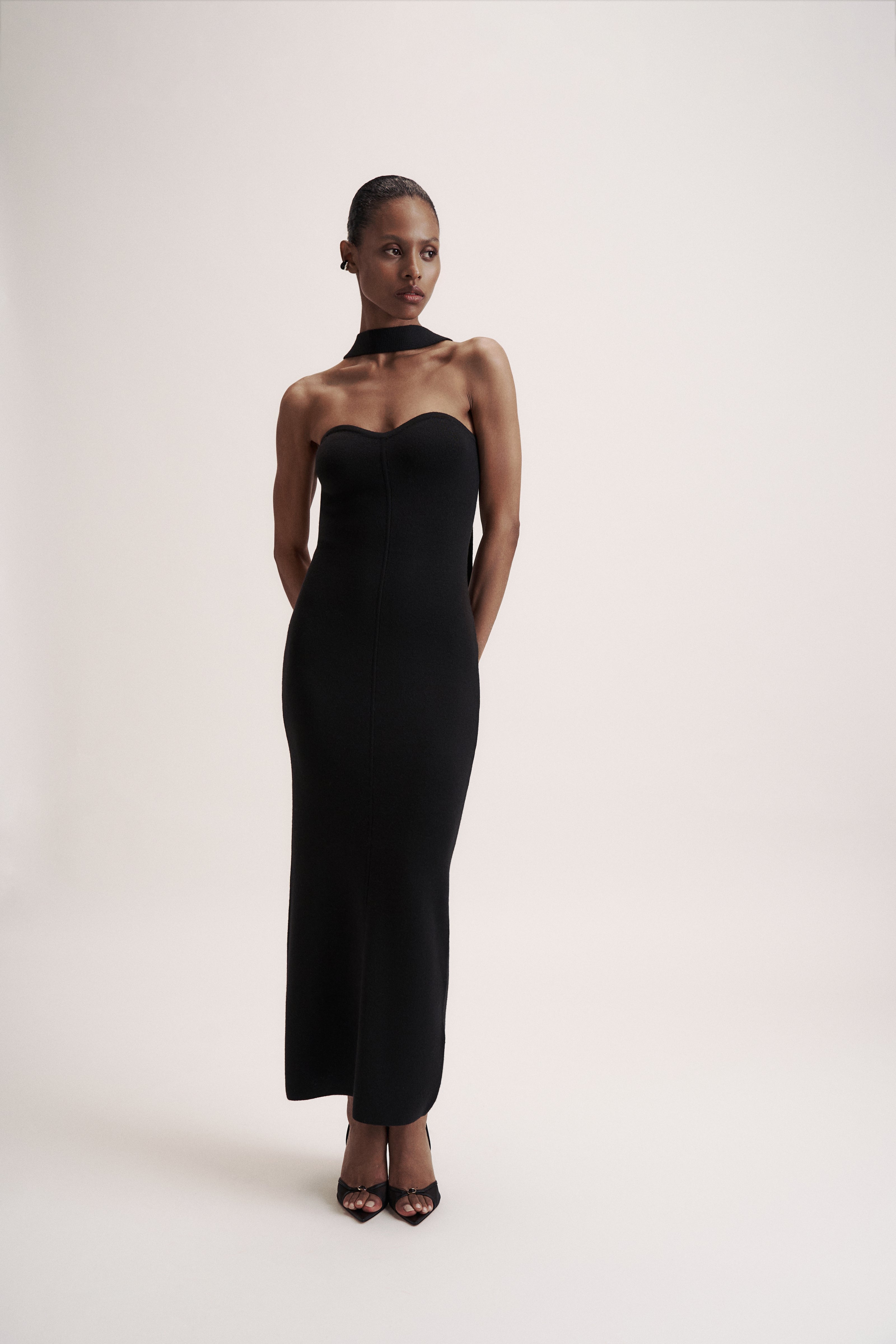 LEO dress in merino wool, black