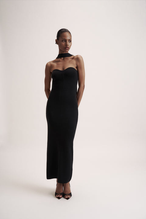 LEO dress in merino wool, black