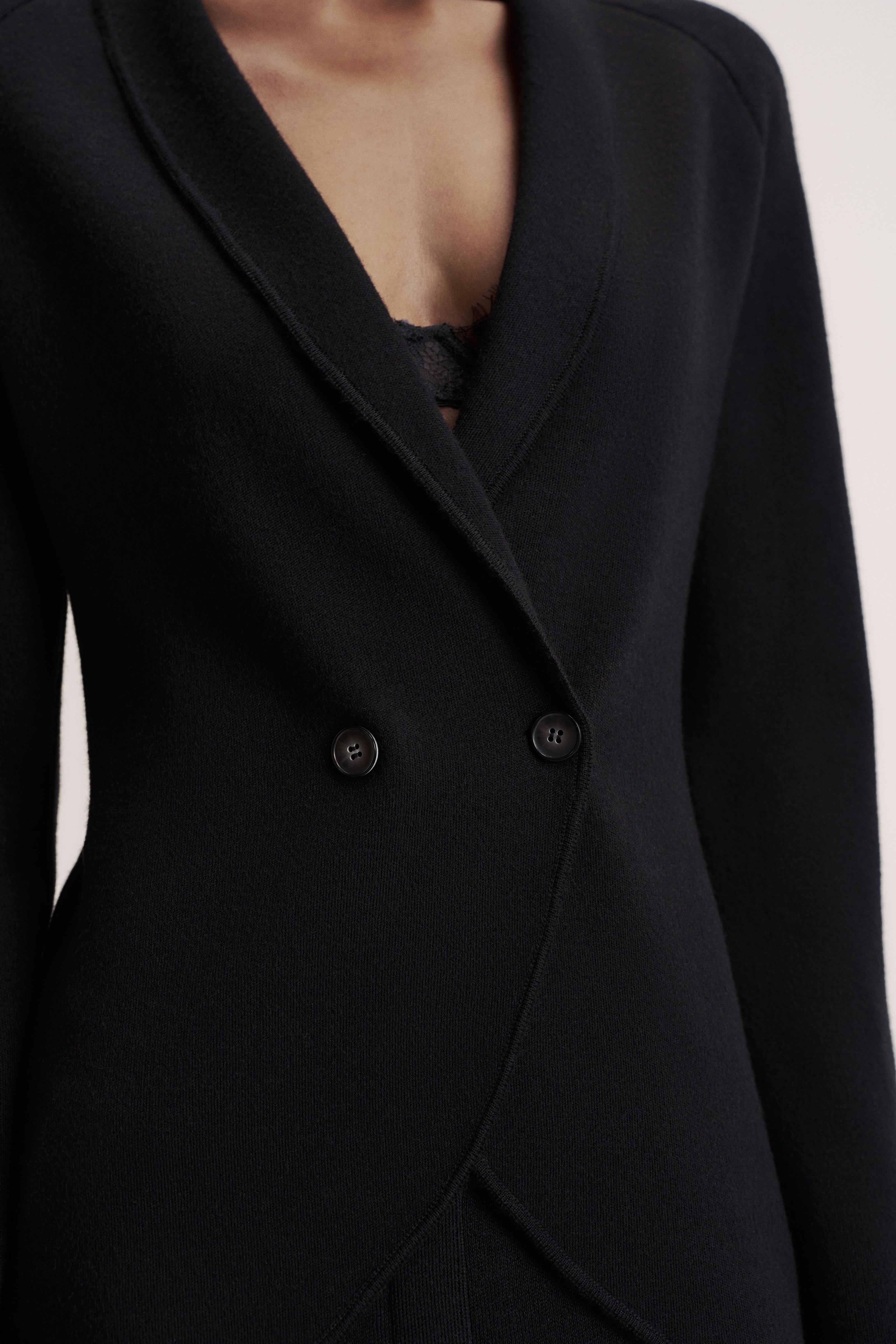 LEO double-breasted jacket, black