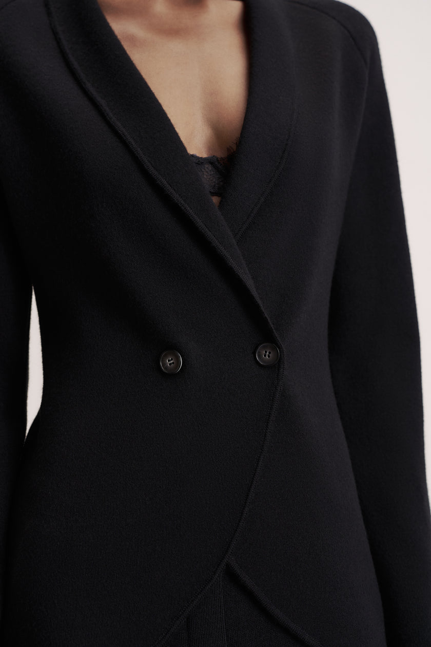 LEO double-breasted jacket, black
