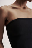 LEO corset style bandeau top in merino wool, black