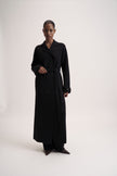 LEO belted coat-cardigan in merino wool, black
