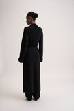 LEO belted coat-cardigan in merino wool, black