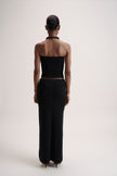 LEO knit corset top in merino wool, black
