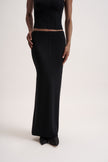 LEO fitted skirt in merino wool, black