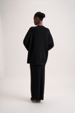 LEO fitted skirt in merino wool, black