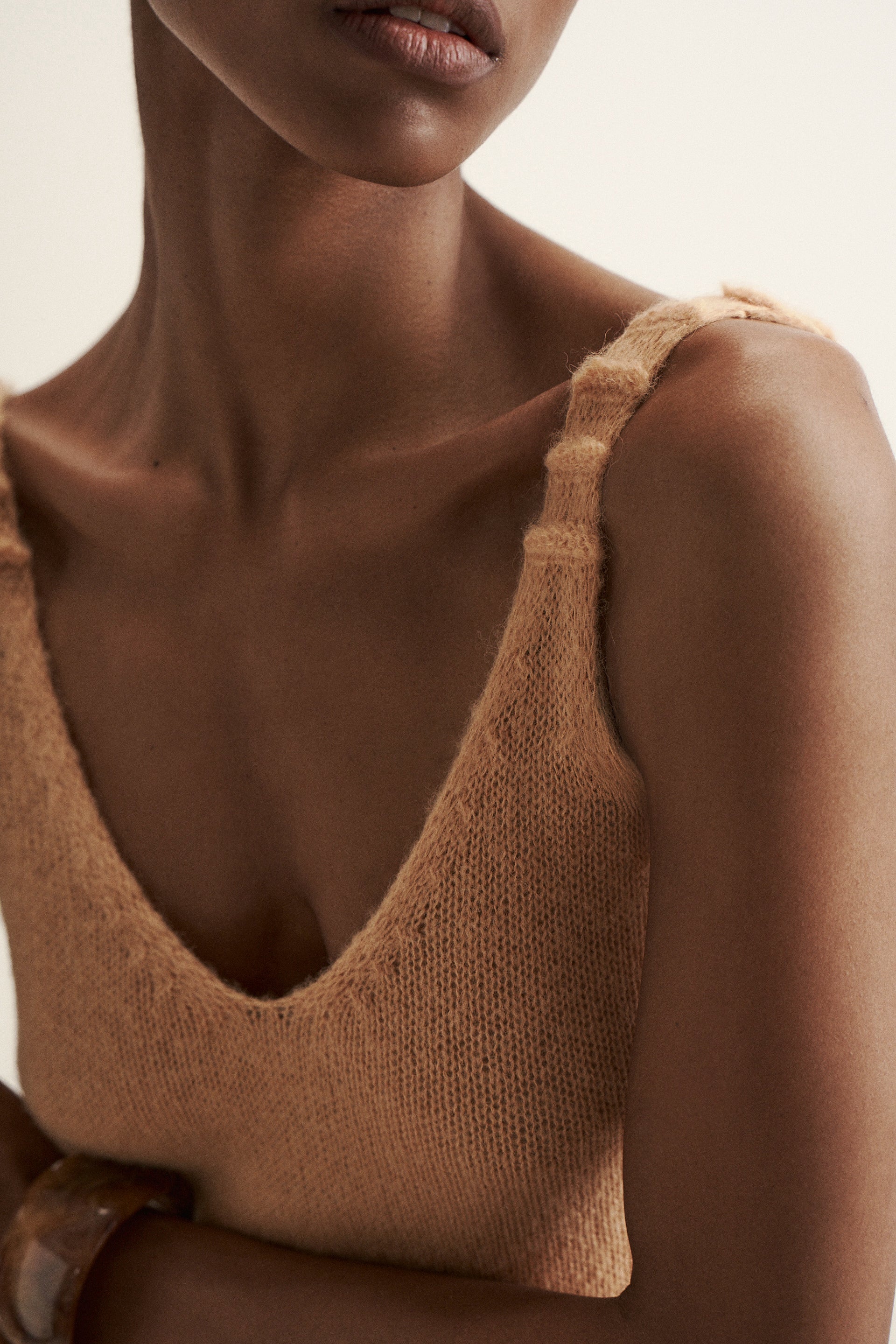 DIORA alpaca wool dress, peach