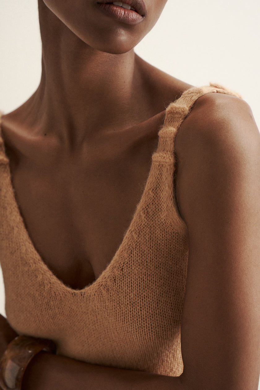 DIORA alpaca wool dress, peach